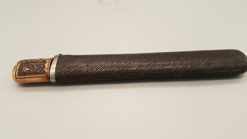 UNUSUAL JAPANESE MEIJI 19THC BAMBOO STAG ANTLER PIPECASE KISERUZUTSU - ADDITIONAL PHOTO 1