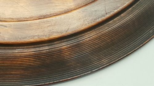 LOVELY JAPANESE LARGE VINTAGE WOODEN TRAY WITH CARVED DECORATED SURFACE - ADDITIONAL PHOTO 4