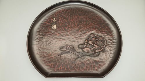 japanese vintage kamakurabori wooden tray - CATEGORY: ANTIQUE METAL - DATED 1950