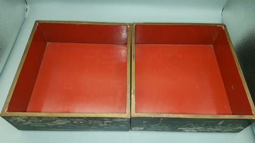 BEAUTIFUL JAPANESE MEIJI 19THC RADEN MOTHEROFPEARL BLACK LACQUER STORAGE BOX - ADDITIONAL PHOTO 7