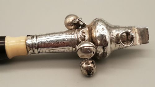 ANTIQUE GEORGIAN 18THC SILVER BABYS RATTLE WHISTLE TEETHER - ADDITIONAL PHOTO 2