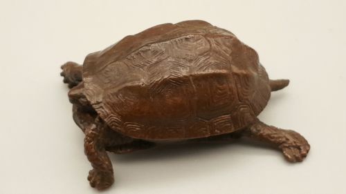 EXCELLENT MEIJI JAPANESE MINIATURE BRONZE OF A TORTOISE - ADDITIONAL PHOTO 1
