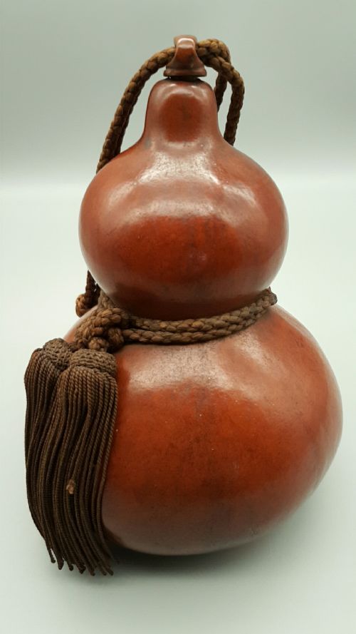 superb japanese meiji 19thc hyotan double gourd sake flask tokkuri - CATEGORY: ANTIQUE MISCELLANEOUS - DATED 19TH CENTURY