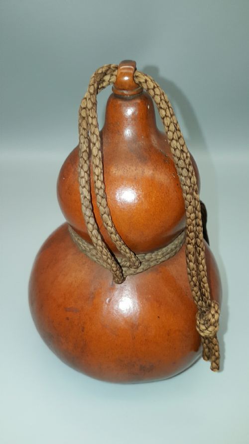 SUPERB JAPANESE MEIJI 19THC HYOTAN DOUBLE GOURD SAKE FLASK TOKKURI - ADDITIONAL PHOTO 3