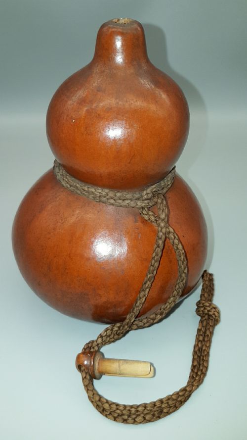 SUPERB JAPANESE MEIJI 19THC HYOTAN DOUBLE GOURD SAKE FLASK TOKKURI - ADDITIONAL PHOTO 4