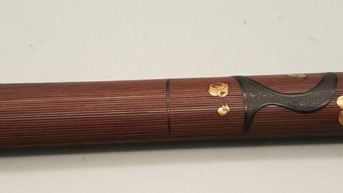 JAPANESE MEIJI 19THC RATTAN LACQUER PIPECASE KISERUZUTSU - ADDITIONAL PHOTO 2
