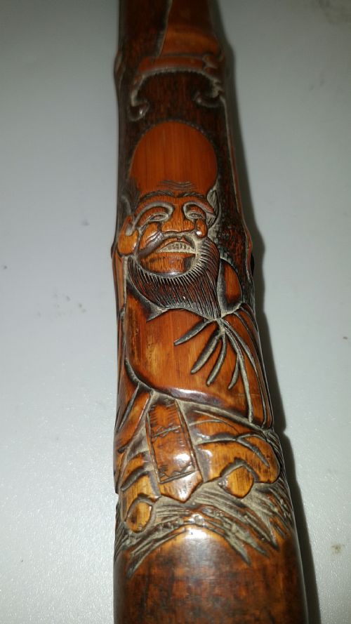 JAPANESE MEIJI BAMBOO PIPECASE KISERUZUTSU OF OTOSHIZUTSU FORM - ADDITIONAL PHOTO 2