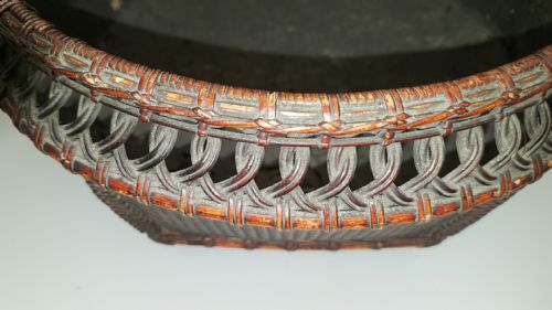JAPANESE MEIJI CHARCOAL BASKET SUMITORI FOR SENCHA TEA CEREMONY - ADDITIONAL PHOTO 6