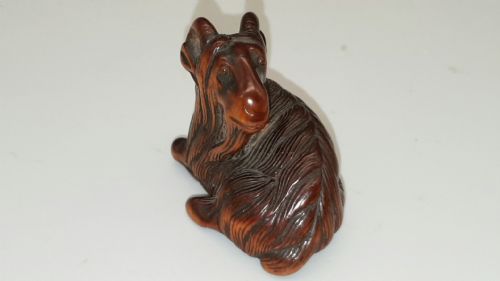 MAGNIFICENT JAPANESE EDO 18THC BOXWOOD NETSUKE OF A RECUMBENT RAM - ADDITIONAL PHOTO 2