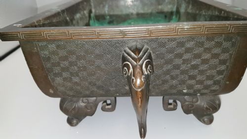 EXCELLENT JAPANESE MEIJI 19THC BRONZE RECTANGULAR JARDINIERE - ADDITIONAL PHOTO 5