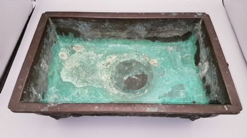 EXCELLENT JAPANESE MEIJI 19THC BRONZE RECTANGULAR JARDINIERE - ADDITIONAL PHOTO 6