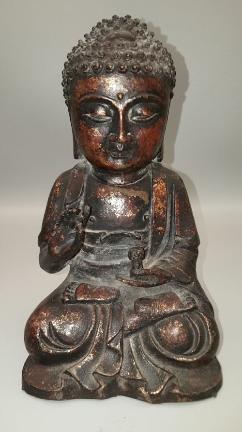 antique chinese qianlong 18thc bronze buddha statue - CATEGORY: ANTIQUE MISCELLANEOUS - DATED 18TH CENTURY