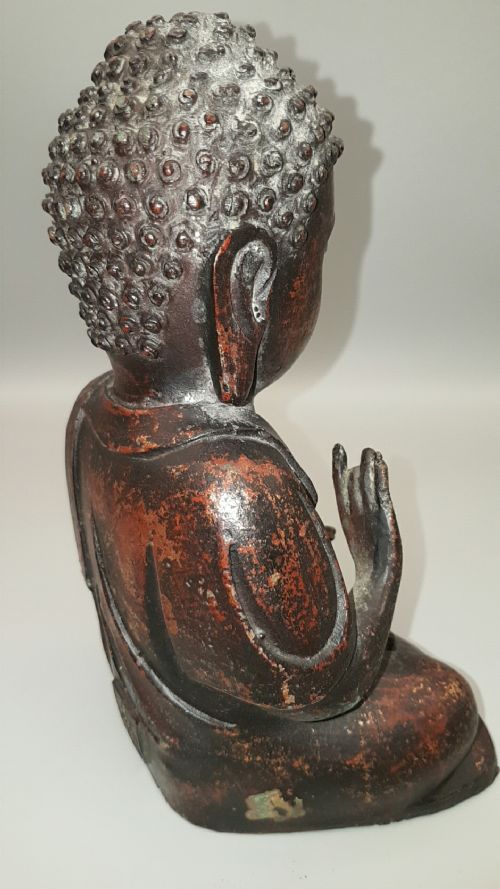 ANTIQUE CHINESE QIANLONG 18THC BRONZE BUDDHA STATUE - ADDITIONAL PHOTO 2