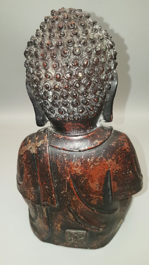 ANTIQUE CHINESE QIANLONG 18THC BRONZE BUDDHA STATUE - ADDITIONAL PHOTO 3