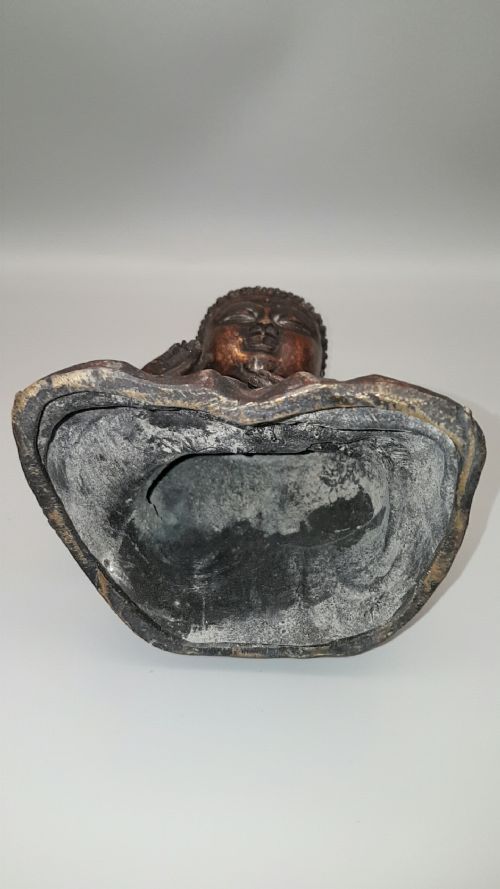 ANTIQUE CHINESE QIANLONG 18THC BRONZE BUDDHA STATUE - ADDITIONAL PHOTO 6