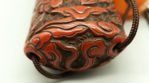 UNUSUAL JAPANESE EDO 19THC SIXCASE TSUISHU RED LACQUER INRO - ADDITIONAL PHOTO 6