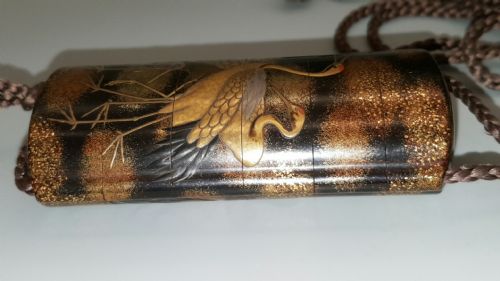 JAPANESE EDO 19THC FIVECASE GOLD SILVER BLACK LACQUER INRO BY KOMA KORYU - ADDITIONAL PHOTO 4