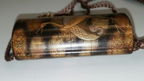 JAPANESE EDO 19THC FIVECASE GOLD SILVER BLACK LACQUER INRO BY KOMA KORYU - ADDITIONAL PHOTO 5