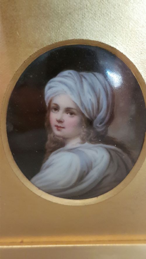 superb antique handpainted miniature porcelain plaque of beatrice cenci after guido reni - CATEGORY: ANTIQUE CERAMICS - DATED 19TH CENTURY