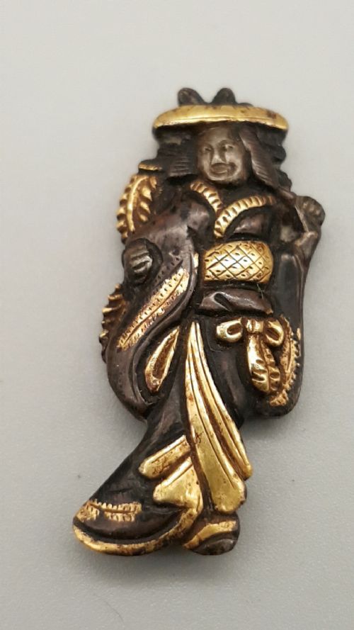 EXCELLENT PAIR OF JAPANESE EDO 18THC BRONZE MENUKI OF LADIES IN KIMONOS - ADDITIONAL PHOTO 5
