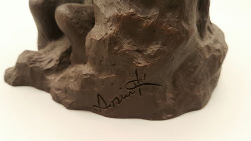 JAPANESE VINTAGE SHOWA EARLY 20THC BRONZE STUDY OF NUDE FEMALE BY TAKASHI SHIMIZU - ADDITIONAL PHOTO 7