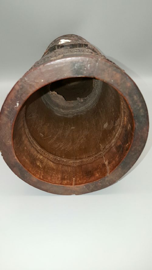 JAPANESE MEIJI 19THC BAMBOO BRUSH POT DECORATED WITH SAMURAI - ADDITIONAL PHOTO 8