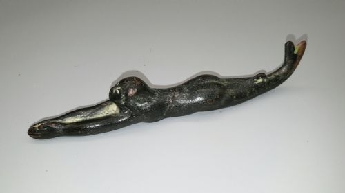 Unusual Japanese Meiji (19thc) Bronze Mermaid Paperweight