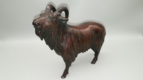SUPERB JAPANESE VINTAGE SHOWA EARLY 20THC BRONZE OF A GOAT - ADDITIONAL PHOTO 5