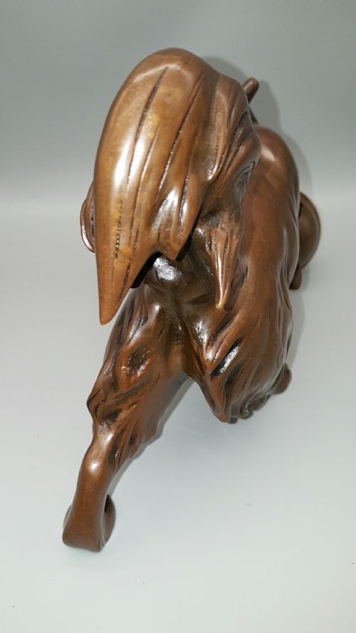 SUPERB JAPANESE MEIJI EARLY 20THC BRONZE OF A JAPANESE CHIN DOG PLAYING WITH A BALL - ADDITIONAL PHOTO 3