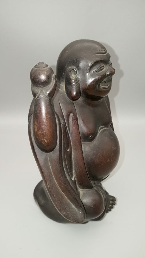 NICE JAPANESE MEIJI 19THC BRONZE OF A SMILING DAIKOKU THE GOD OF WEALTH - ADDITIONAL PHOTO 1