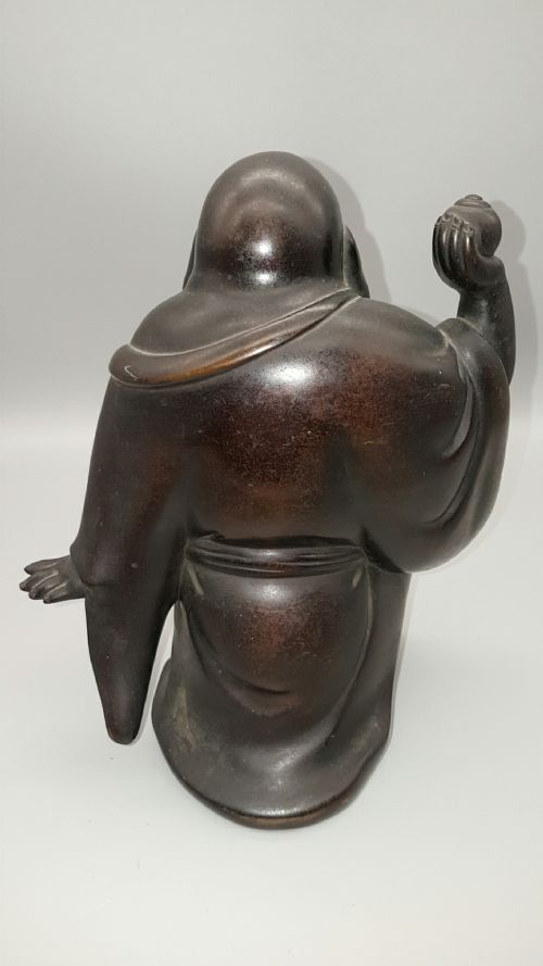 NICE JAPANESE MEIJI 19THC BRONZE OF A SMILING DAIKOKU THE GOD OF WEALTH - ADDITIONAL PHOTO 2