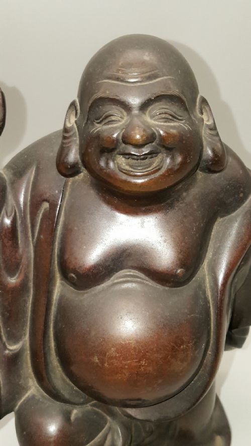 NICE JAPANESE MEIJI 19THC BRONZE OF A SMILING DAIKOKU THE GOD OF WEALTH - ADDITIONAL PHOTO 4