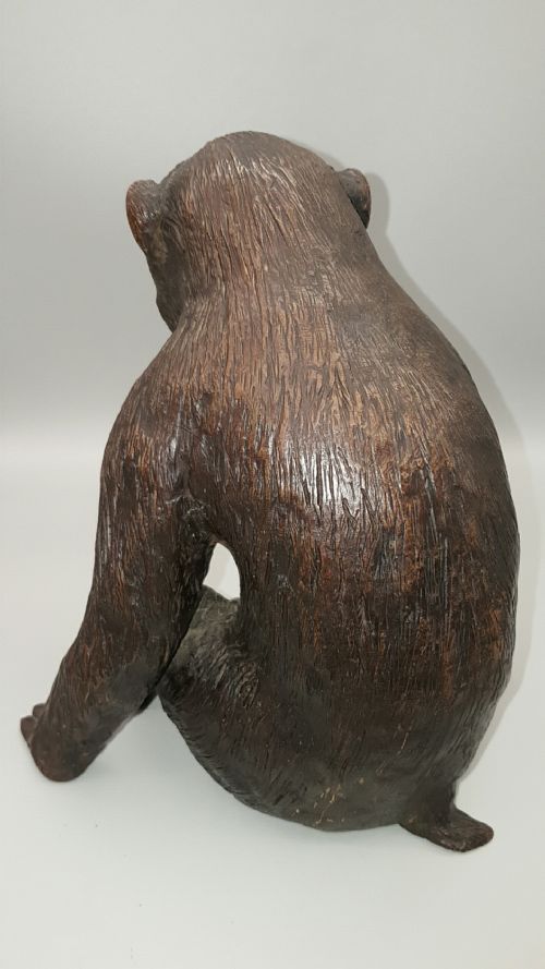 SUPERB JAPANESE MEIJI HEAVY BRONZE OF A SEATED MONKEY - ADDITIONAL PHOTO 3