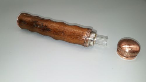 RARE ANTIQUE VICTORIAN GNARLED WOOD TIPPLING CANE WITH A CONCEALED GLASS VIAL AND DRINKING GLASS - ADDITIONAL PHOTO 4