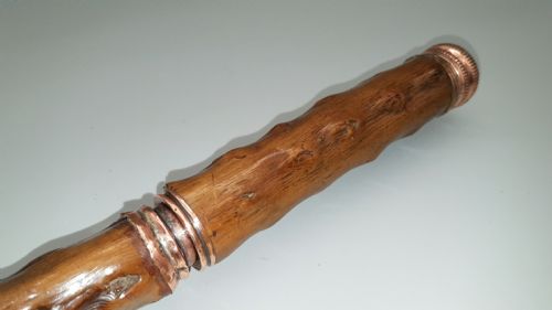RARE ANTIQUE VICTORIAN GNARLED WOOD TIPPLING CANE WITH A CONCEALED GLASS VIAL AND DRINKING GLASS - ADDITIONAL PHOTO 6