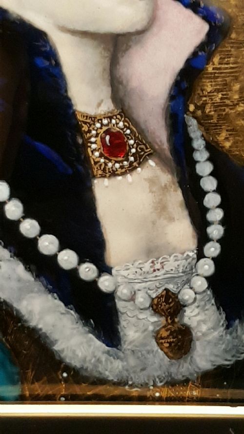 EXQUISITE 19THC LIMOGES PAINTED PORCELAIN PLAQUE OF BEAUTIFUL YOUNG WOMAN - ADDITIONAL PHOTO 5