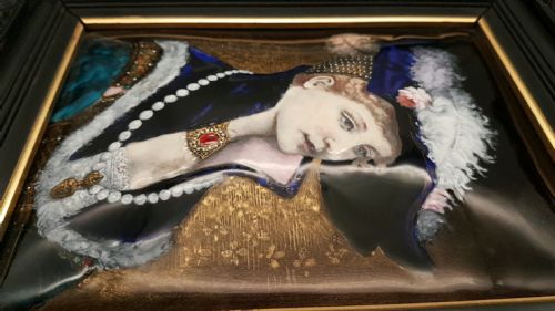 EXQUISITE 19THC LIMOGES PAINTED PORCELAIN PLAQUE OF BEAUTIFUL YOUNG WOMAN - ADDITIONAL PHOTO 7