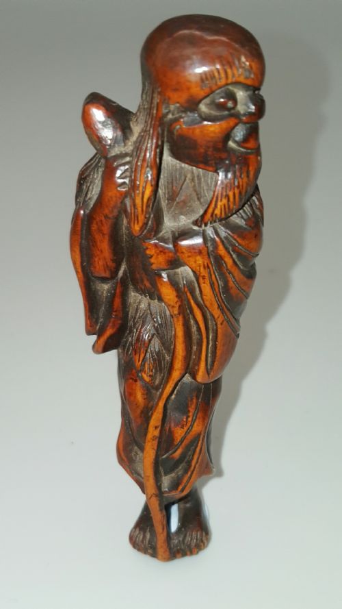 BEAUTIFUL JAPANESE 18THC EDO BOXWOOD SENNIN SASHI NETSUKE - ADDITIONAL PHOTO 1