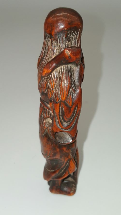 BEAUTIFUL JAPANESE 18THC EDO BOXWOOD SENNIN SASHI NETSUKE - ADDITIONAL PHOTO 2