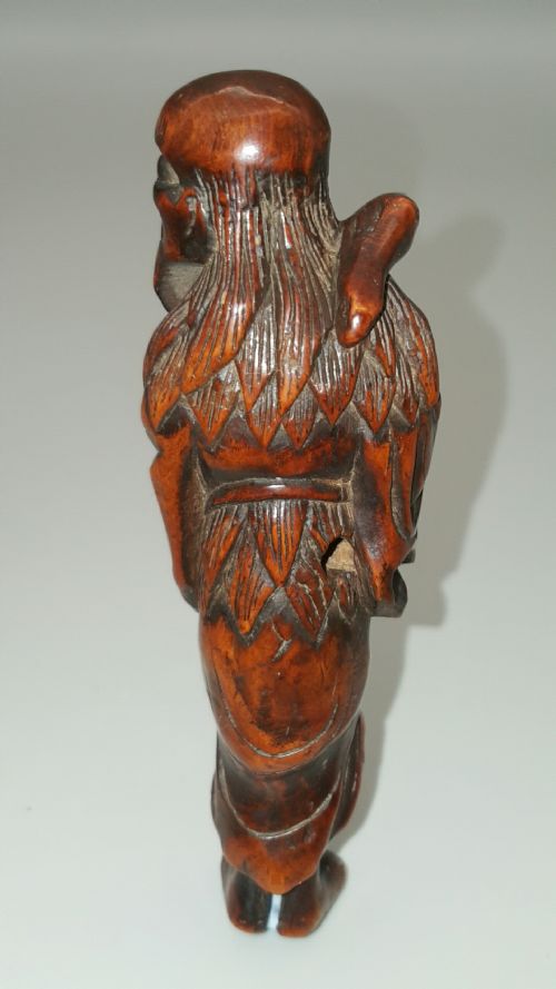 BEAUTIFUL JAPANESE 18THC EDO BOXWOOD SENNIN SASHI NETSUKE - ADDITIONAL PHOTO 3