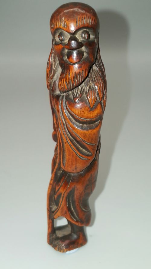 BEAUTIFUL JAPANESE 18THC EDO BOXWOOD SENNIN SASHI NETSUKE - ADDITIONAL PHOTO 4