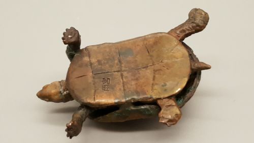 EXCELLENT MEIJI JAPANESE MINIATURE BRONZE OF A TORTOISE WITH RETRACTABLE HEADTAIL - ADDITIONAL PHOTO 4