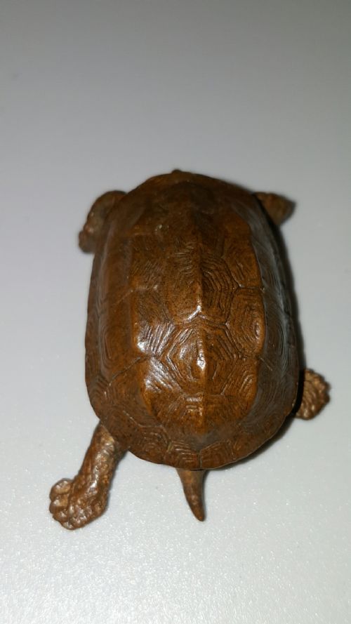 EXCELLENT MEIJI JAPANESE MINIATURE BRONZE OF A TURTLE WITH RETRACTABLE HEADTAIL - ADDITIONAL PHOTO 3