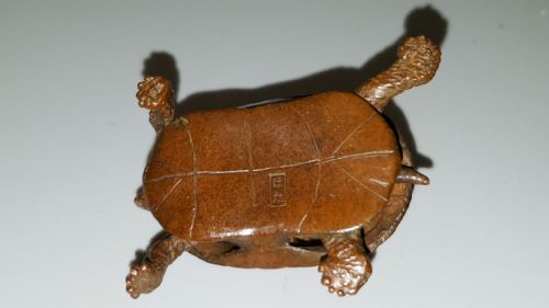 EXCELLENT MEIJI JAPANESE MINIATURE BRONZE OF A TURTLE WITH RETRACTABLE HEADTAIL - ADDITIONAL PHOTO 4