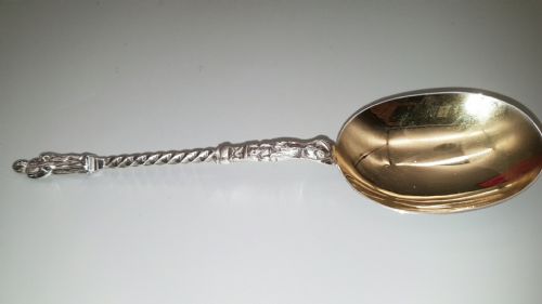 BEAUTIFUL SET OF FOUR VICTORIAN ENGLISH STERLING SILVER APOSTLE SERVING SPOONS - ADDITIONAL PHOTO 2