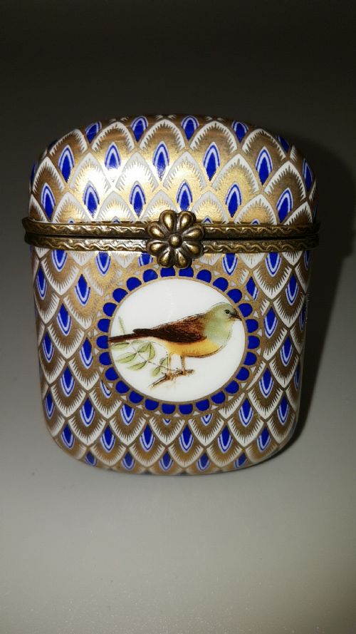 beautiful antique french porcelain enamel bronze vesta or card case - CATEGORY: ANTIQUE CERAMICS - DATED 1910