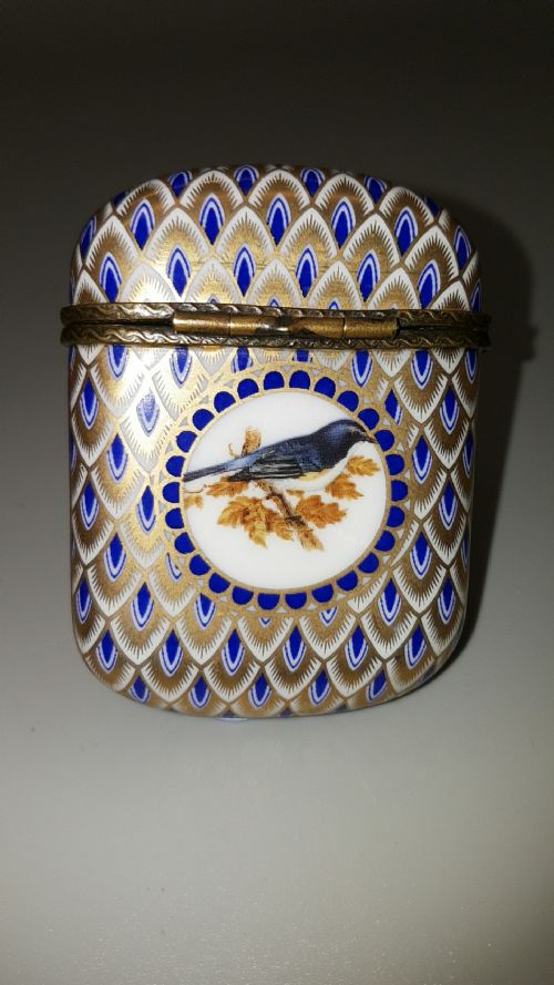 BEAUTIFUL ANTIQUE FRENCH PORCELAIN ENAMEL BRONZE VESTA OR CARD CASE - ADDITIONAL PHOTO 1