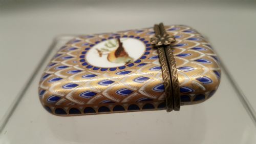 BEAUTIFUL ANTIQUE FRENCH PORCELAIN ENAMEL BRONZE VESTA OR CARD CASE - ADDITIONAL PHOTO 3