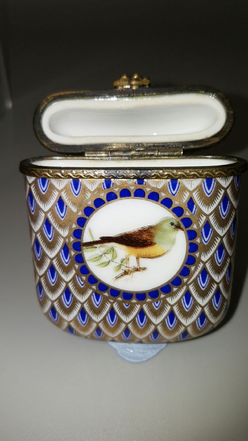 BEAUTIFUL ANTIQUE FRENCH PORCELAIN ENAMEL BRONZE VESTA OR CARD CASE - ADDITIONAL PHOTO 5