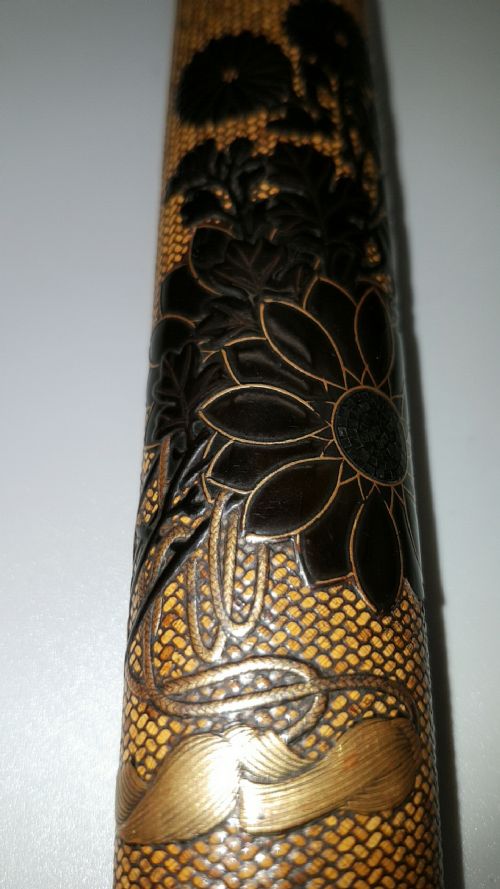 UNUSUAL JAPANESE MEIJI 19THC LACQUERED WOVEN BAMBOO PIPECASE KISERUSITZU - ADDITIONAL PHOTO 7
